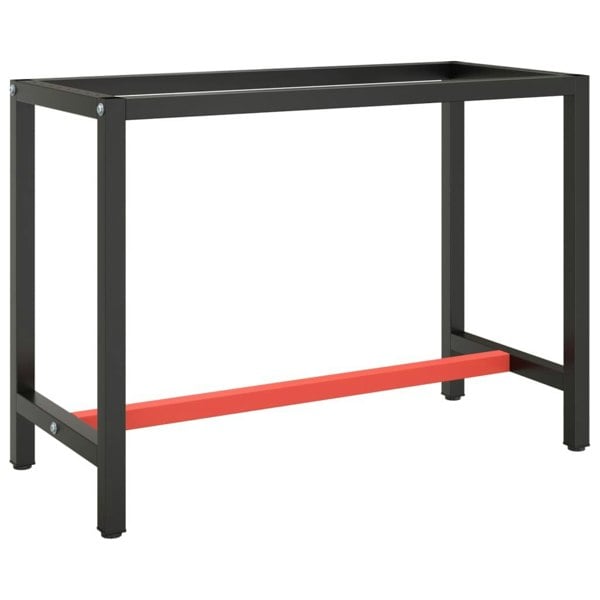 Berkfield Work Bench Frame Matte Black and Matte Red 110x50x79 cm Metal