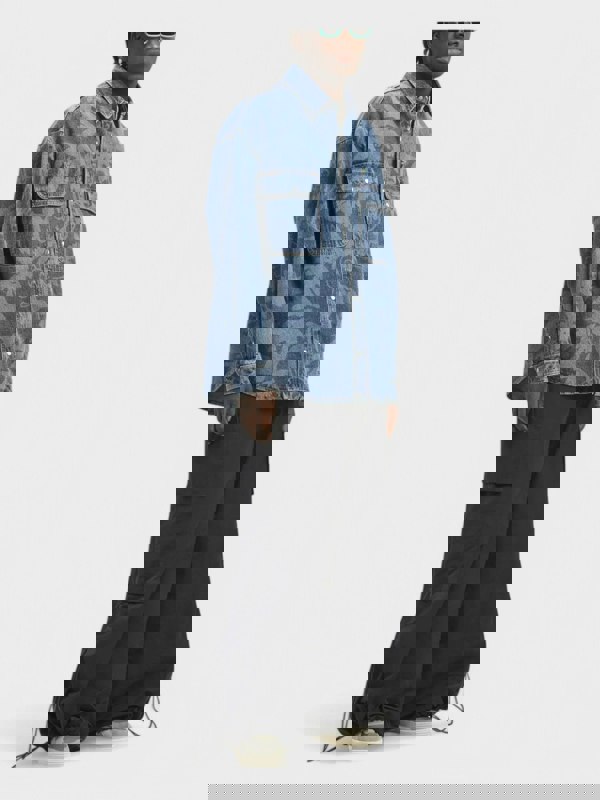 Palm Angels Palmity Laser Print Denim Shirt 'Light Blue' - Supplied FashionPalm Angels