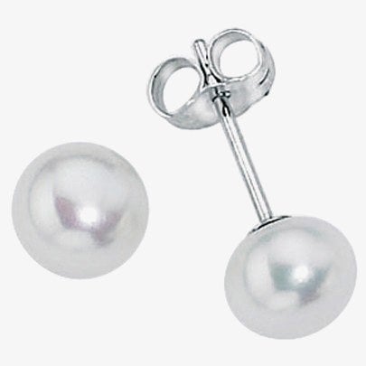 T. H. Baker Silver Freshwater Pearl Studs GK-E3065W