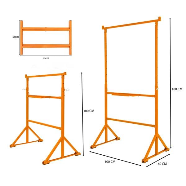 T-mech Trestle Stand x 2 & Mortar Board Stands 500mm H x 3