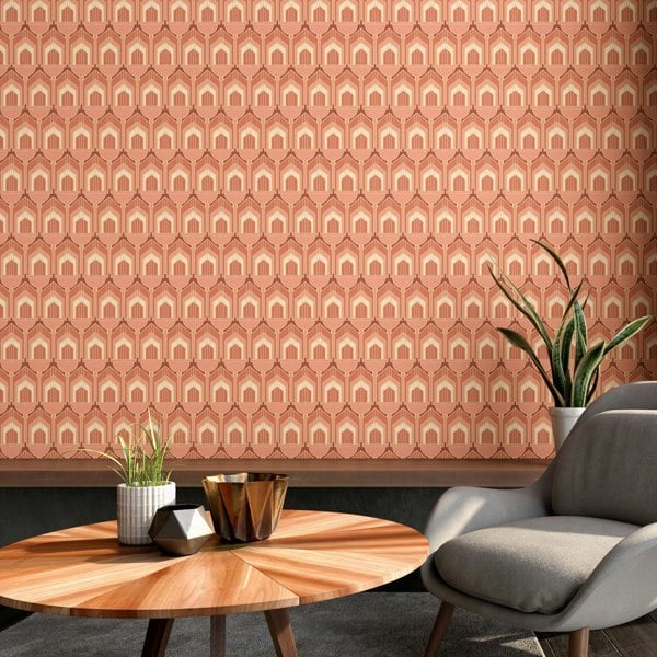 Hoopla Walls Deco Arch  - Orange 10m Wallpaper