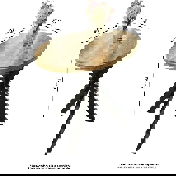 IH Design Valor Mango Wooden 6 8 Seater Oval Dining Table