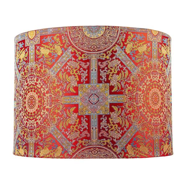 Persian-Inspired Ottoman Tapestry Floral Shade in Deep Red and Gold Image 4