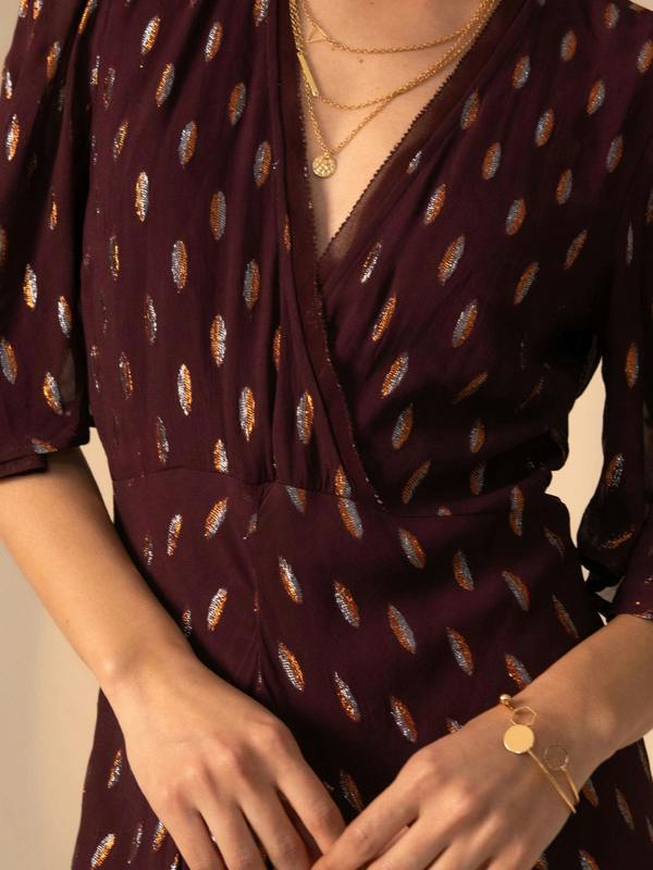 Rose & Nancy Talia Wine Dress