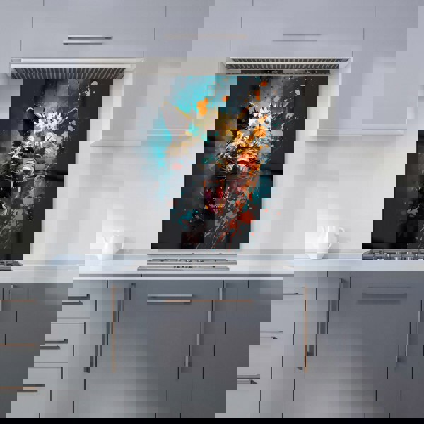 Warren Reed - Designer Splashart Angry Hyena Face Kitchen Splashback