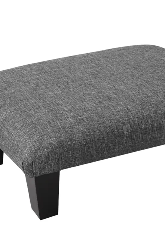 Living and Home Linen Rectangular Ottoman Footstool