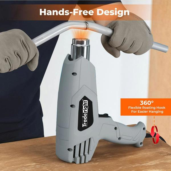 Traderight 2000W Heat Gun Hot Air Blower 2 Temperature Paint Remover  4 Nozzles