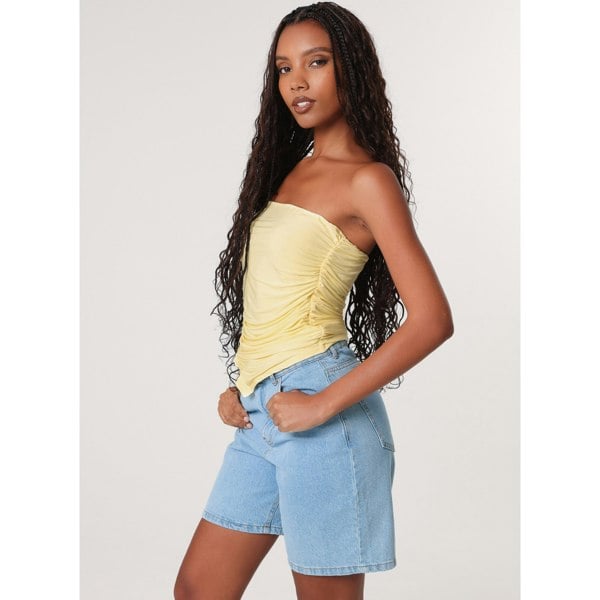 Pink Vanilla Ruched Slinky Bandeau Top