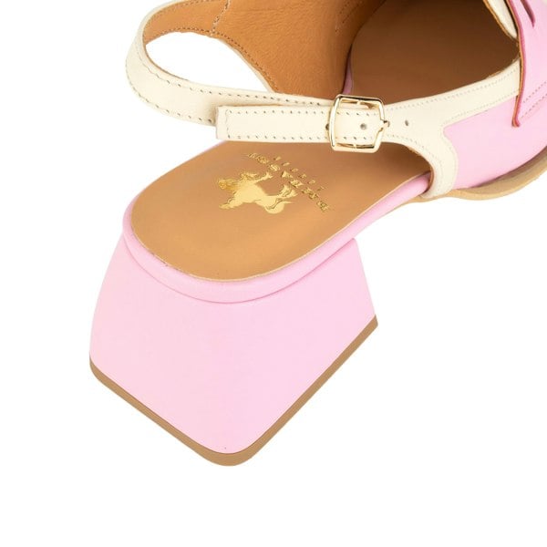Embassy London Diana - Pink & Pastel - Women's 2.4 inch block heel sling backs in pastel leather