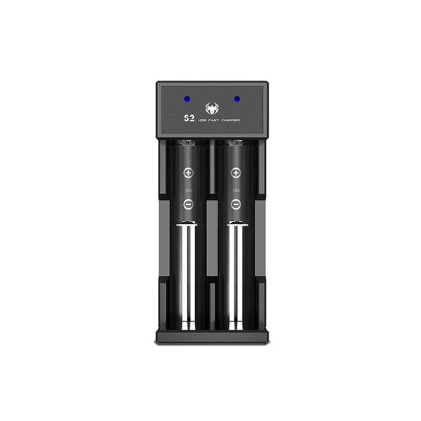 ENER-J USB Dual Battery Fast Charger for Rechargeable 18650 18650 18490 17500 16340 (Li-ion/IMR/INR/ICR) Batteries, 2-Slot Adjustable Charger