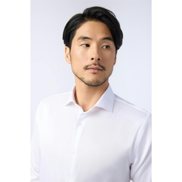 Alexandre Silver Alexandre Regular Fit White Non-Iron Stretch Double Cuff Shirt