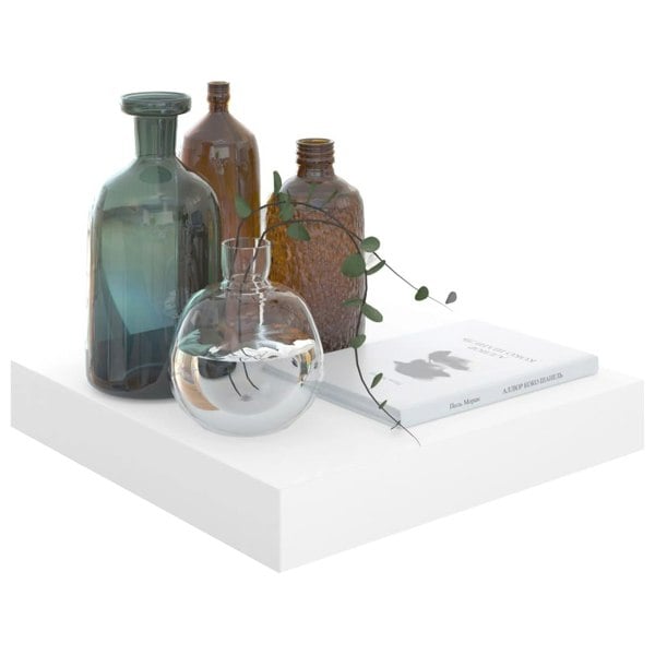 Berkfield Floating Wall Shelf High Gloss White 23x23.5x3.8 cm MDF