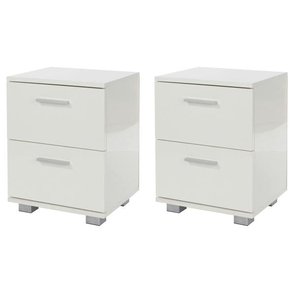 Core Products Set of 2 Lido Modern 2-Drawer Bedside Cabinets