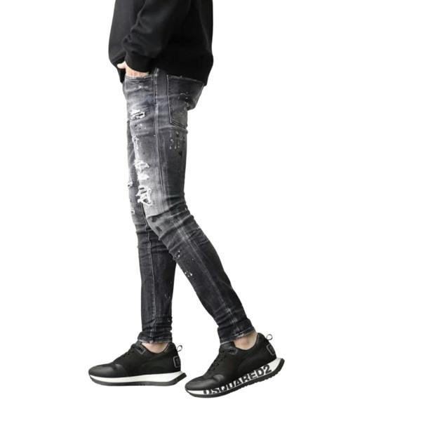 DSQUARED2 Super Twinky Jean Black Diamond Destroyed Wash Black Jeans W30