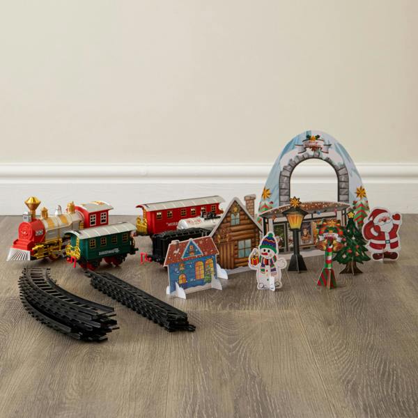 Samuel Alexander Festive Flyer Christmas Train Set with Pop Up Village