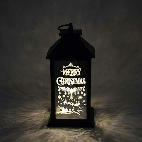 14cm Black Plastic Christmas Lantern with Warm White LED Light image 5