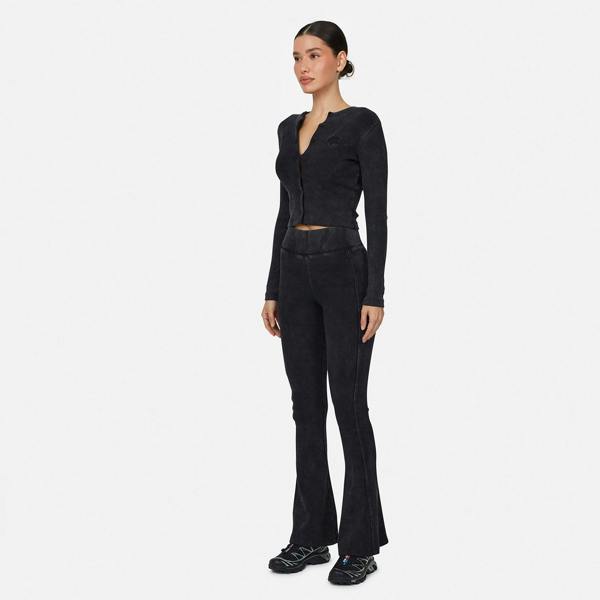 Good For Nothing Black Flared Ribbed Leggings - Black Image 4