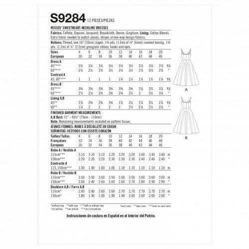 Simplicity Sewing Pattern 9284, Dresses, Vintage Style for Women, AX5 (4-6-8-10-12) - Intermediate