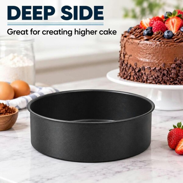 Dyzi 22cm Round Deep Cake Mould Non-Stick Stainless Steel Baking Pan