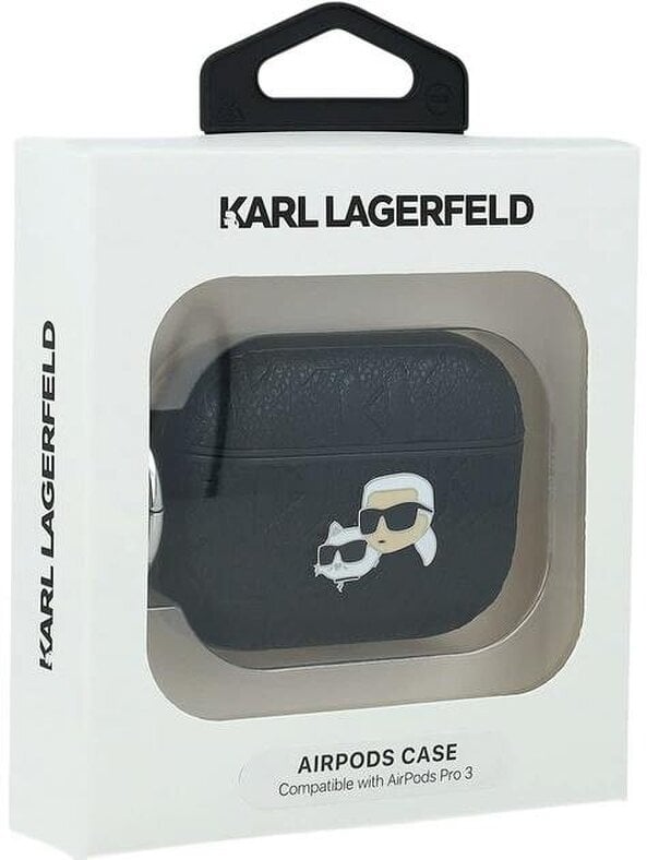 Karl Lagerfeld Monogram Karl and Choupette Head Case for AirPods Pro 3 Black - KLAP3PGKCPK