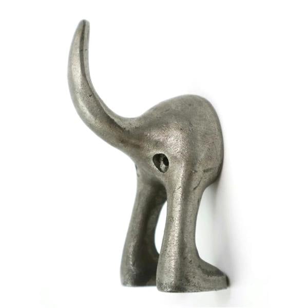 Pair of Heavy Duty Solid Cast Iron DOG TAIL Coat Hooks
