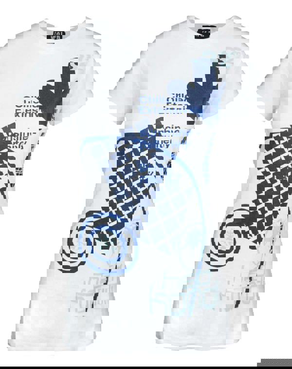 Hed Kandi Womens White Holiday Ready Graphic Short Sleeved T-Shirt