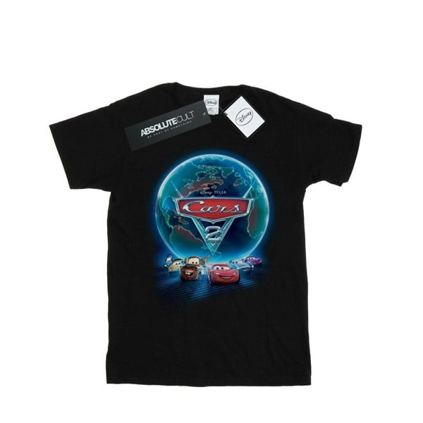 Disney Mens Cars Globe Movie Poster T-Shirt - Black