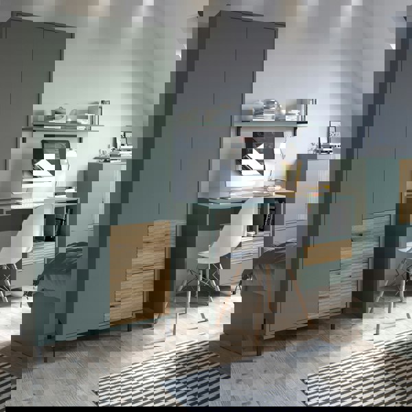 Furniture To Go Darwin Wardrobe 2 Door 2 Drawer in Green/Oak