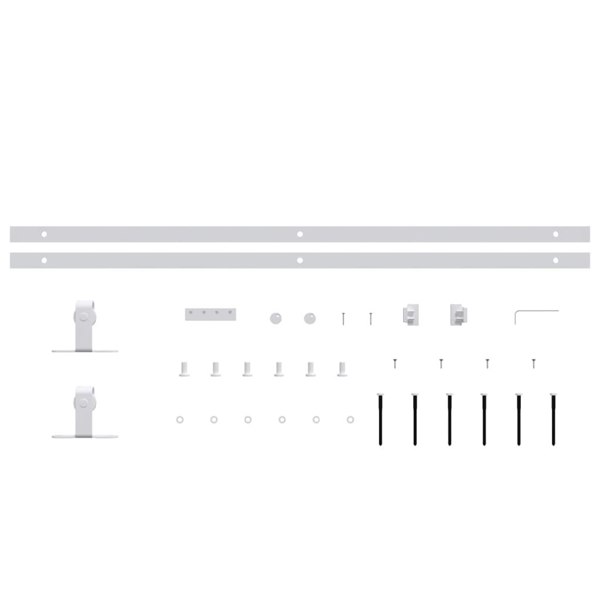 Berkfield Mini Sliding Cabinet Door Kit Carbon Steel White 183 cm