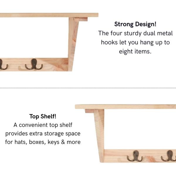Core Products Hat & Coat Shelf Kit, Pre-Sanded Pine