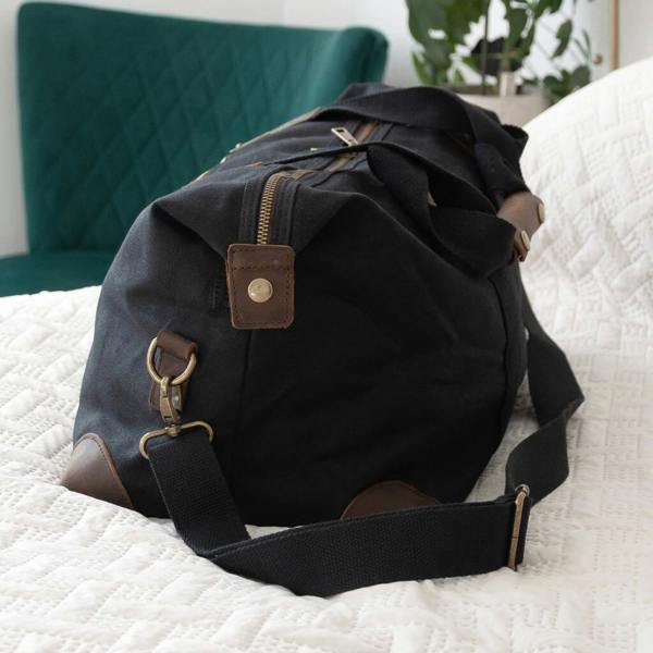 Abode Home & Gifts Monogrammed Luxury Waxed Canvas Holdall