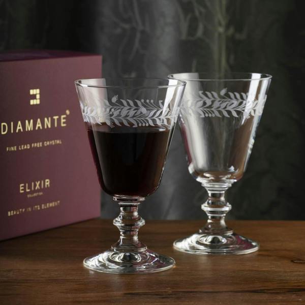 Vintage Red Wine Glasses 'Harvest' - Pair