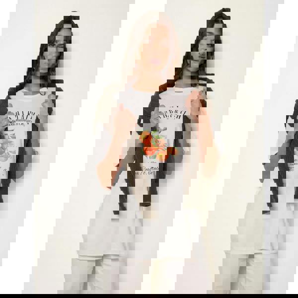 Blue Vanilla Mandarini Graphic Print Crew-Neck T-shirt