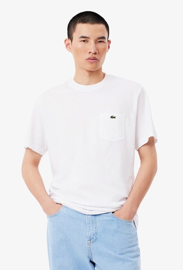 Lacoste Cotton T-shirt with Breast Pocket