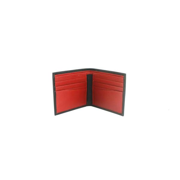 Eastern Counties Leather Carter Leather Slimline Card Wallet - Black/Red - 