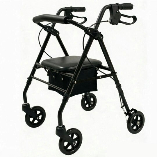 Havendro Lightweight 4 Wheel Aluminium Rollator Walking Mobility Aid With Seat Backrest