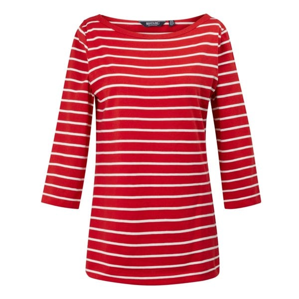 Regatta Womens/Ladies Bayletta 3/4 Sleeve Top - High Risk Red/White