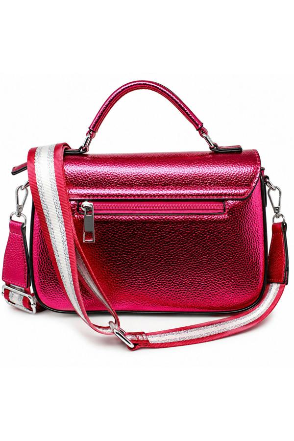 Kitise Metallic Crossbody Bag with Adjustable Wide Strap Turn Lock
