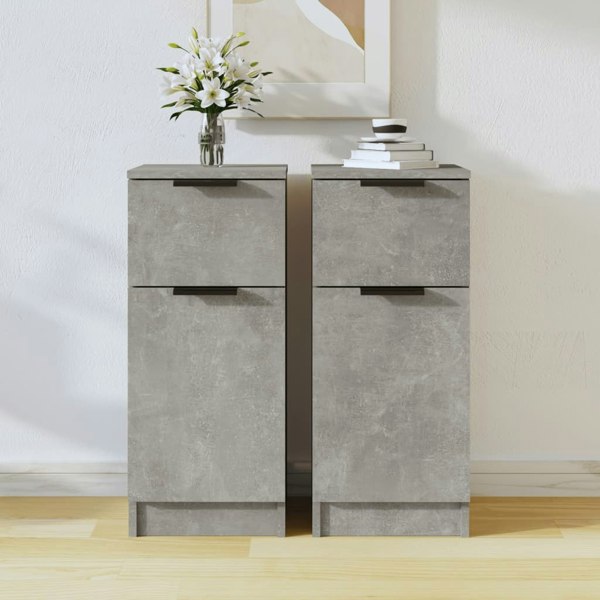 Berkfield Sideboards 2 pcs Concrete Grey 30x30x70 cm Engineered Wood