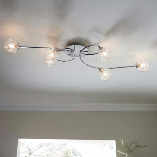 Pagazzi Lighting Jaymie 6-Light Chrome Semi-Flush Ceiling Light