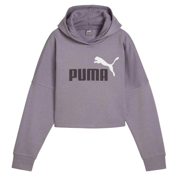 Puma Girls Logo Relaxed Fit Crop Hoodie - Pale Plum - 