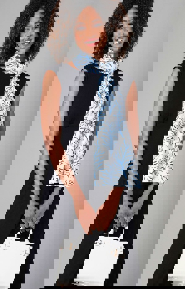 Alie Street London Azra Woven Scarf Blue and White Floral