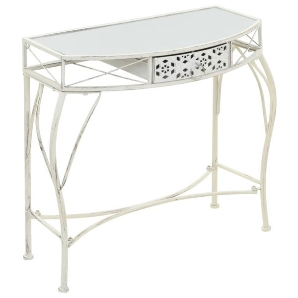 Berkfield Side Table French Style Metal 82x39x76 cm White