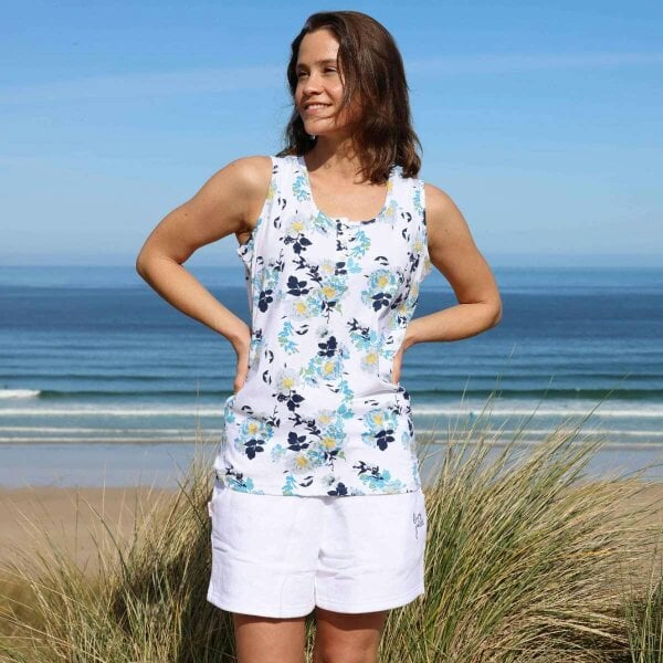 Lazy Jacks LJ110P - Ladies Printed Vest - Fleur