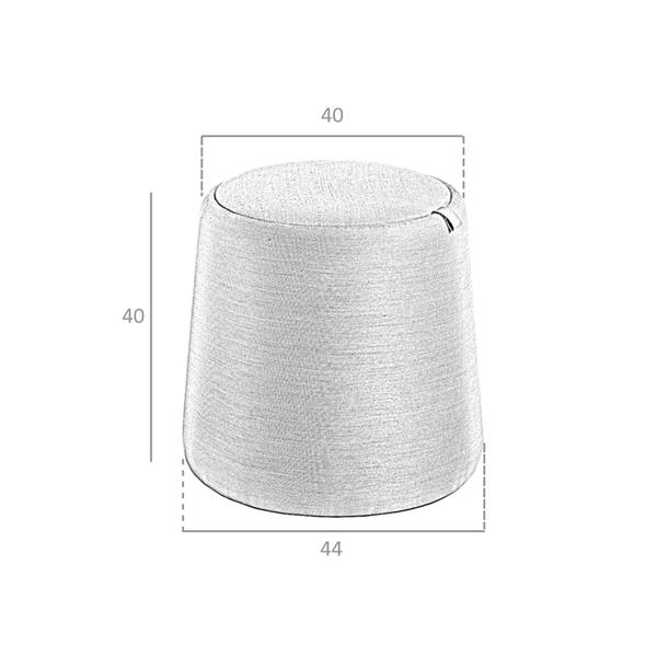 Angel Cerdá Grey fabric pouffe 5073