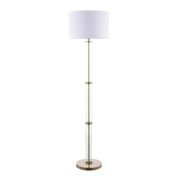 Pagazzi Lighting Kaelin Antique Brass and Glass Floor Lamp