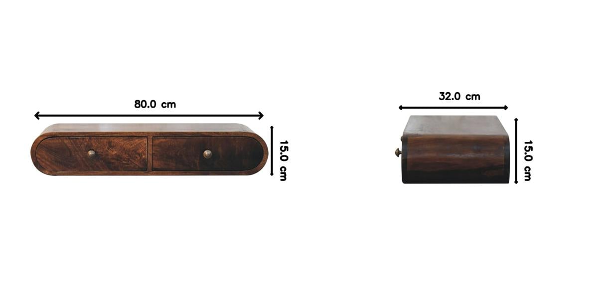 Artisan Furniture Wall Mounted California Walnut Console Table