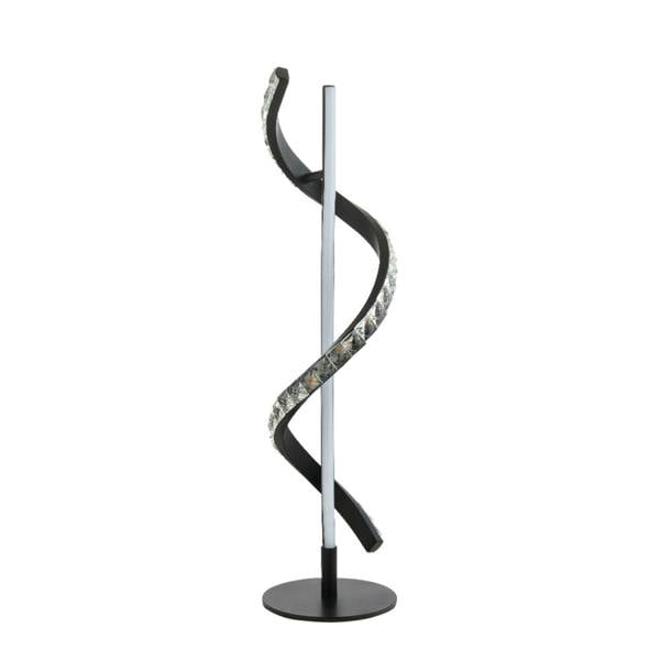 Pagazzi Lighting Hyde Matte Black And Crystal LED Table Lamp