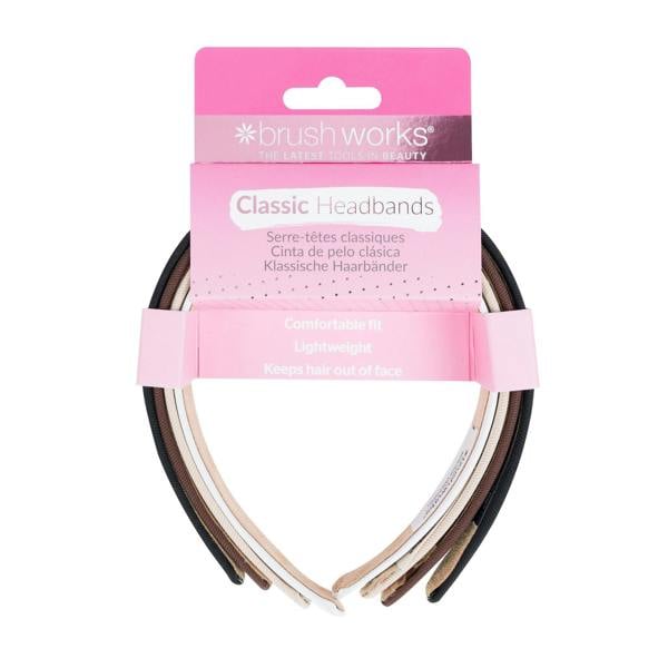 Brushworks Classic Headbands - 4 Pack