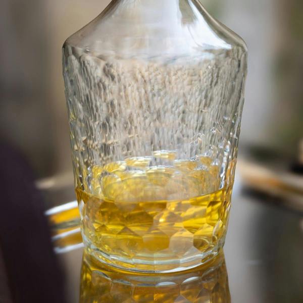 Culinary Concepts Clear Cut Glass Decanter with Glass Stopper